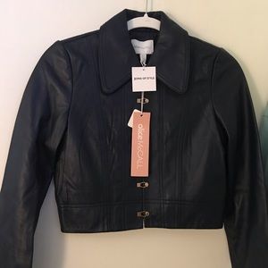 Alice McCall Navy blue Genuine Leather jacket